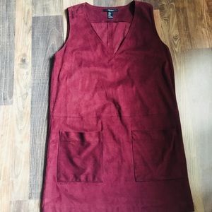 F21 Burgundy Suede Dress